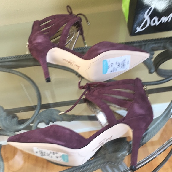 NIB Sam Edelman Burgundy suede pumps shoes sz 7M - Picture 2 of 6